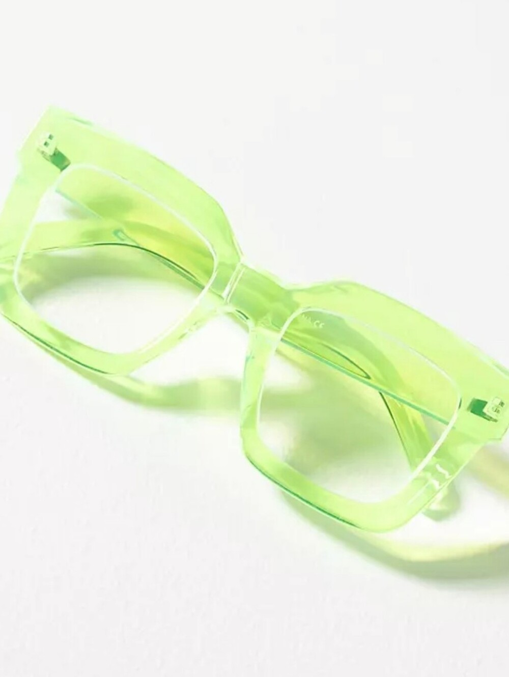 NWT! Anthropologie,Chunky Cara Blue Light Readers, Translucent Neon Green, $38